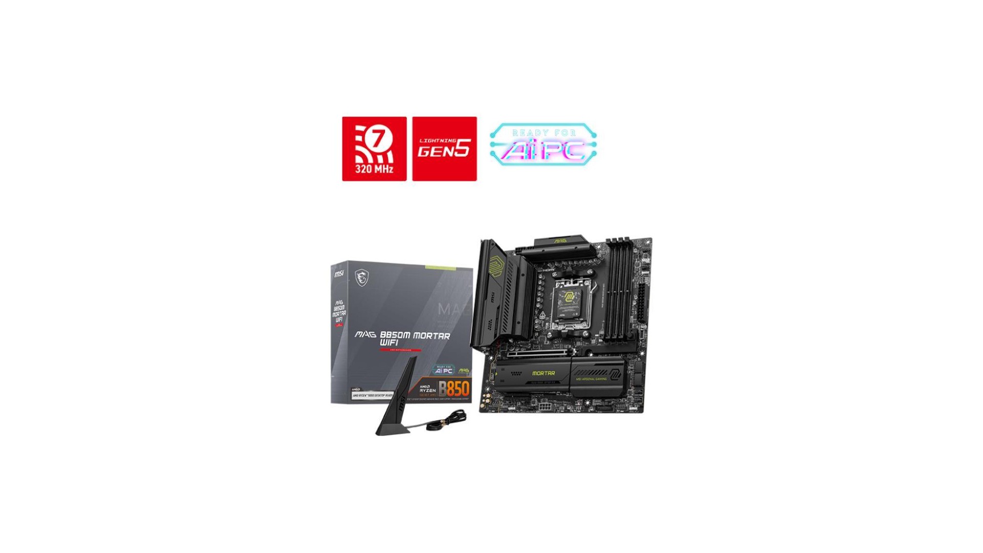 Mainboard|MSI|AMD B850|SAM5|Micro-ATX|Memory DDR5|Memory slots 4|1xPCI-Express 4.0 4x |1xPCI-Express 4.0 8 Mainboard|MSI|AMD B850|SAM5|Micro-ATX|Memory DDR5|Memory slots 4|1xPCI-Express 4.0 4x |1xPCI-Express 4.0 8