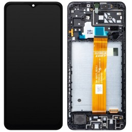 LCD screen Samsung A047 A04S 2022 with touch screen and frame Black original (used Grade C)