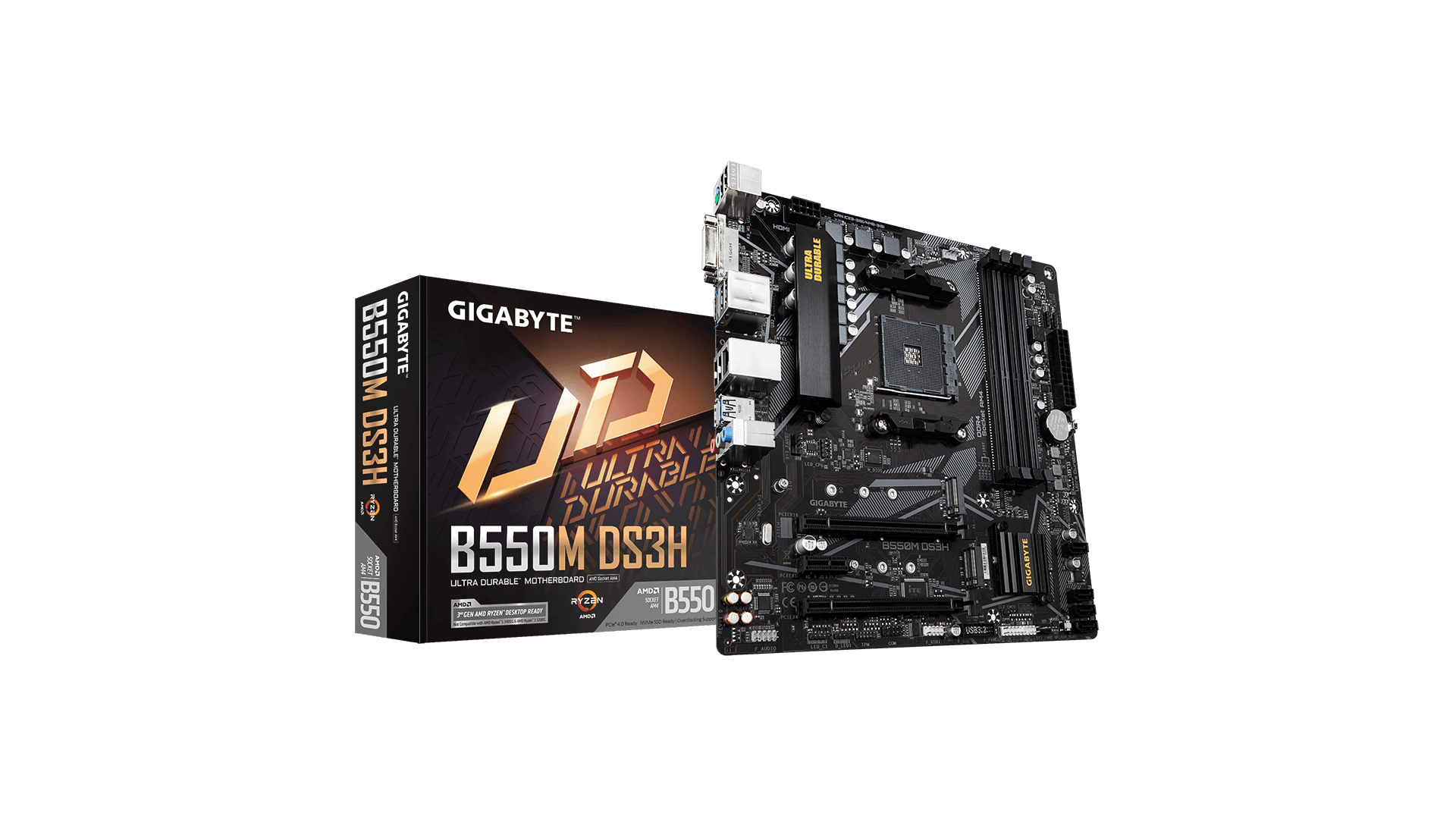 Gigabyte | B550M DS3H 1.0 | Processor family AMD | Processor socket AM4 | DDR4 DIMM | Memory slots 4 Gigabyte | B550M DS3H 1.0 | Processor family AMD | Processor socket AM4 | DDR4 DIMM | Memory slots 4