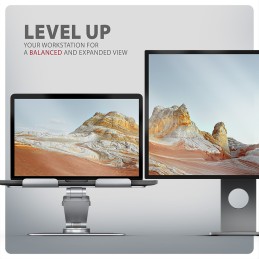 AXAGON Desk Mount | STND-LR stand with 360° rotation for laptops and tablets | Adjustable Height, Angle | 10-17.3 " | Aluminum