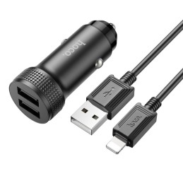 PREKĘ TURIME VIETOJE. Autom įkroviklis Hoco Z49 + lightning