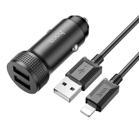 PREKĘ TURIME VIETOJE. Autom įkroviklis Hoco Z49 + lightning